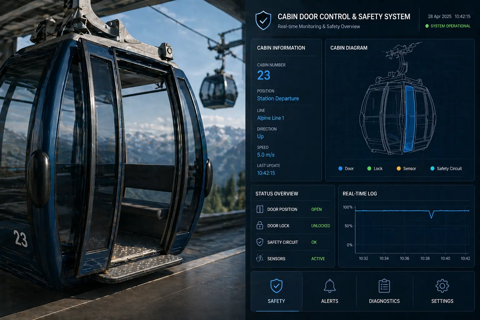 Electronic Safety Monitoring for Cabin Door Systems