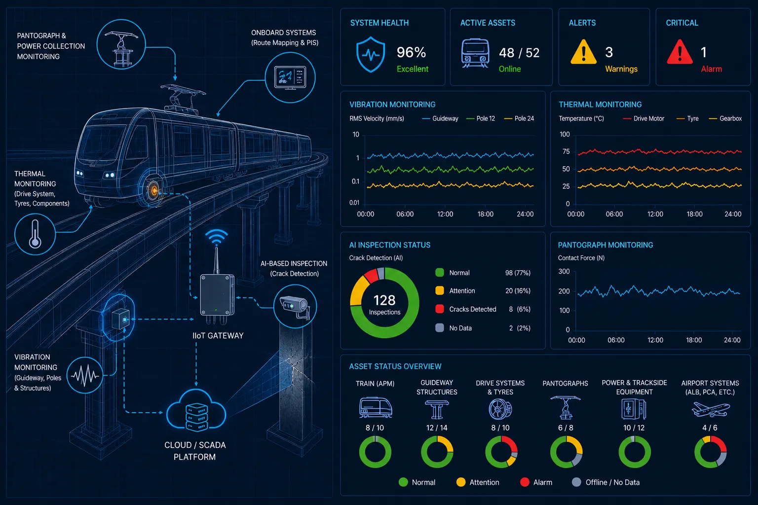 Specialized Monitoring for Automated Transport & Airport Infrastructure